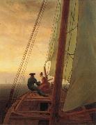 On a Sailing Ship Caspar David Friedrich